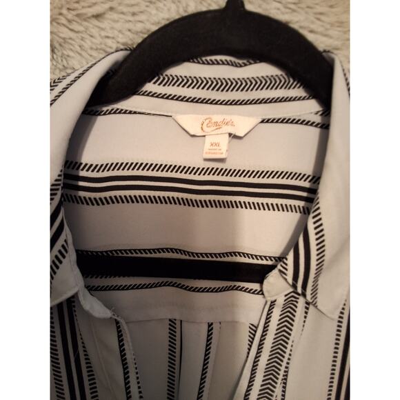 LADIES PINSTRIPE BLOUSE 2X - Picture 2 of 5